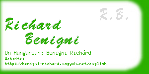 richard benigni business card